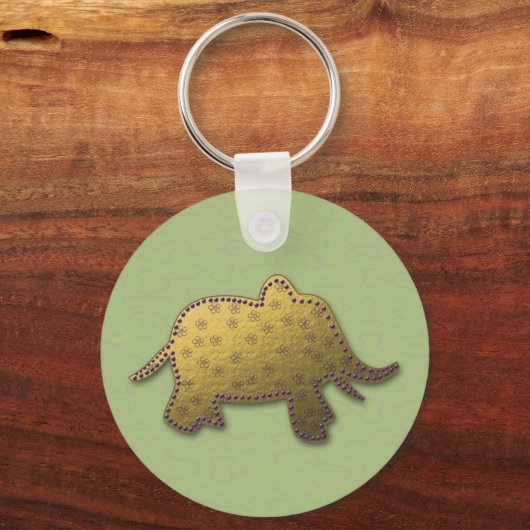 Goldelefant Schlüsselanhänger (Vorderseite)