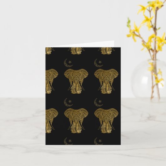 Goldelefone auf schwarzem Hintergrund Karte (Gelbe Blume)