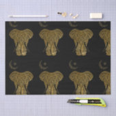 Goldelefone auf schwarzem Hintergrundpapier Seidenpapier (Handwerk)