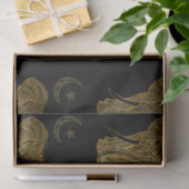 Goldelefone auf schwarzem Hintergrundpapier Seidenpapier (Geschenk)