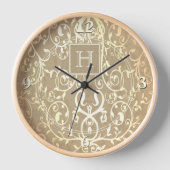 Goldelegante Monogram-Uhr Geblüht Uhr (Vorderseite)