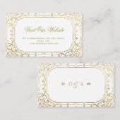 Goldelegante verzierte Vintage Website Platzkarte (Vorne/Hinten)