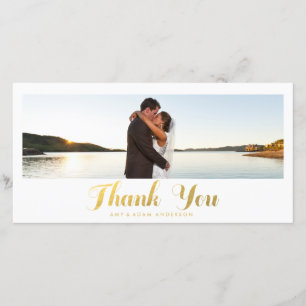 Goldeleganz Wedding dankt Ihnen Foto-Karte Dankeskarte