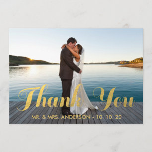 GOLDeleganz WEDDING %PIPE% DANKT IHNEN FOTO-KARTE Dankeskarte