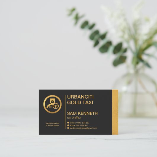 Goldelsäule Exquisiter Black Chauffeur Visitenkarte (Stehend Vorderseite)