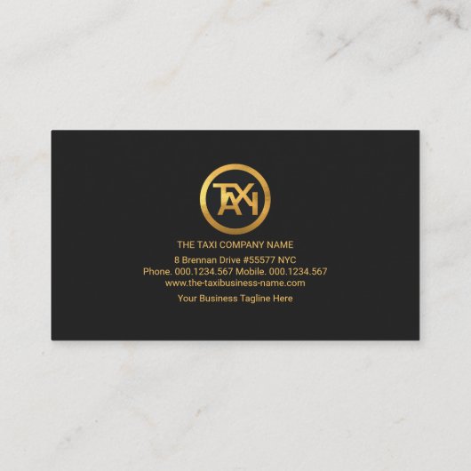 Goldelsäule Exquisiter Black Chauffeur Visitenkarte (Rückseite)