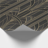 Golden20s Art Deco - Asphalt Black Geschenkpapier (Ecke)