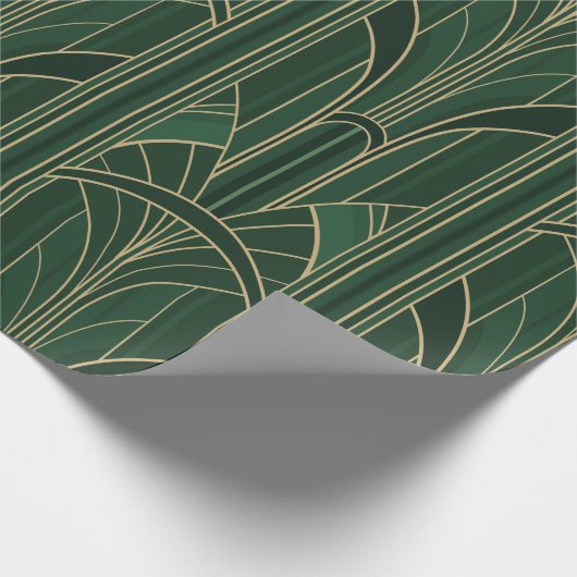 Golden20s Art Deco - Emerald Green Geschenkpapier (Ecke)