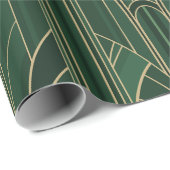 Golden20s Art Deco - Emerald Green Geschenkpapier (Rolleneckpunkt)