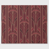 Golden20s Art Deco - Ruby Red Geschenkpapier (Flach)