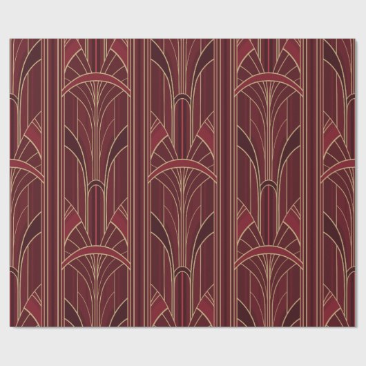 Golden20s Art Deco - Ruby Red Geschenkpapier (Flach)