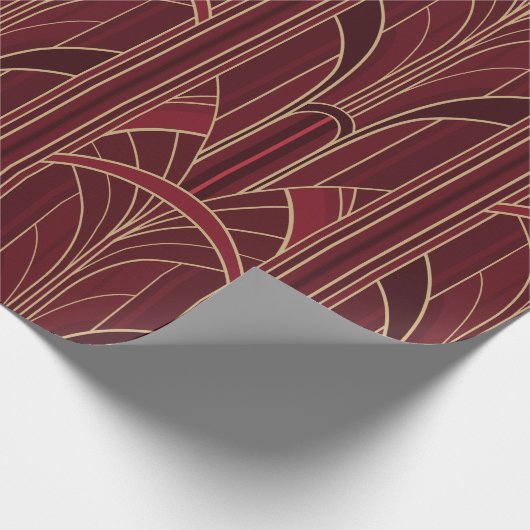 Golden20s Art Deco - Ruby Red Geschenkpapier (Ecke)