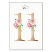 Golden 11 Floral Tischnummer Card (Rückseite)