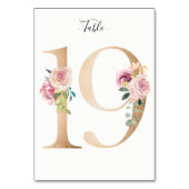 Golden 19 Floral Tischnummer Card (Rückseite)