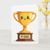 Golden 1 Dad Trophy Karte (Gelbe Blume)
