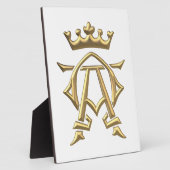 Golden "3-D" Alpha and Omega w/Crown Symbol Fotoplatte (Seite)