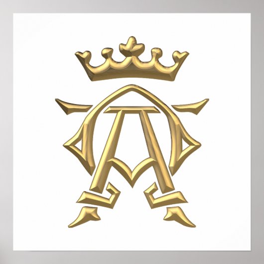 Golden "3-D" Alpha and Omega w/Crown Symbol Poster (Vorne)