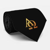 Golden "3-D" Alpha und Omega Symbol Krawatte (Gerollt)