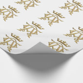 Golden "3-D" Alpha und Omega Wrapping Paper Geschenkpapier (Ecke)