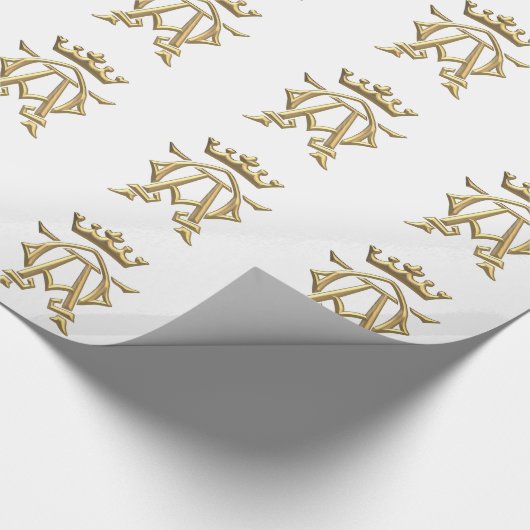 Golden "3-D" Alpha und Omega Wrapping Paper Geschenkpapier (Ecke)