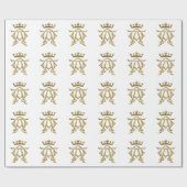 Golden "3-D" Alpha und Omega Wrapping Paper Geschenkpapier (Flach)
