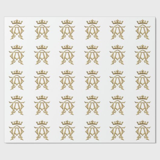 Golden "3-D" Alpha und Omega Wrapping Paper Geschenkpapier (Flach)