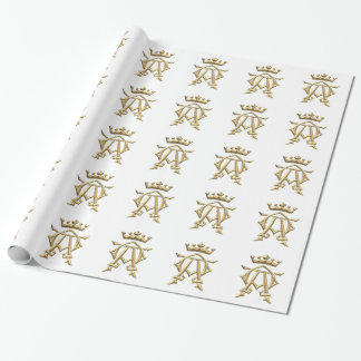 Golden "3-D" Alpha und Omega Wrapping Paper Geschenkpapier
