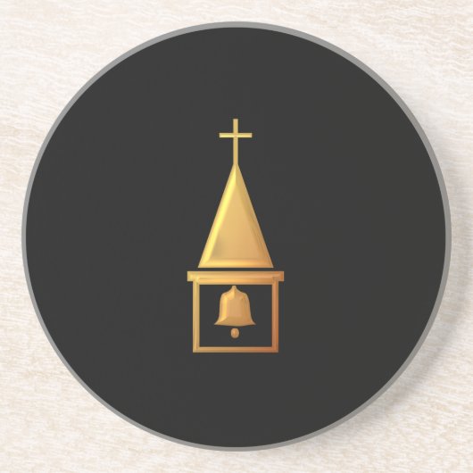 Golden "3-D" Bell Tower Getränkeuntersetzer (Vorne)