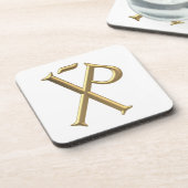Golden "3-D" Chi-Rho 3 Getränkeuntersetzer (Linke Seite)