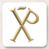 Golden "3-D" Chi-Rho 3 Getränkeuntersetzer (Vorderseite)