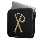 Golden "3-D" Chi-Rho 3 Laptopschutzhülle (Vorderseite Links)