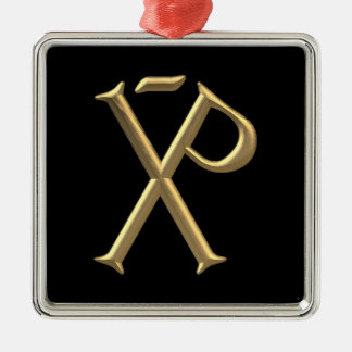Golden "3-D" Chi-Rho 3 Ornament Aus Metall