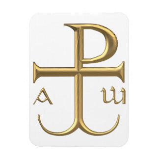 Golden "3-D" Chi-Rho mit Anchor 2 Magnet