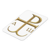 Golden "3-D" Chi-Rho mit Anchor 2 Magnet (Linke Seite)