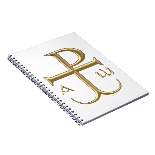 Golden "3-D" Chi-Rho mit Anchor 2 Notizblock (Rechte Seite)
