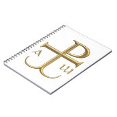 Golden "3-D" Chi-Rho mit Anchor 2 Notizblock (Linke Seite)