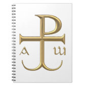 Golden "3-D" Chi-Rho mit Anchor 2 Notizblock (Vorderseite)