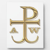 Golden "3-D" Chi-Rho mit Anchor Fotoplatte (Vorderseite)