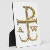 Golden "3-D" Chi-Rho mit Anchor Fotoplatte (Seite)