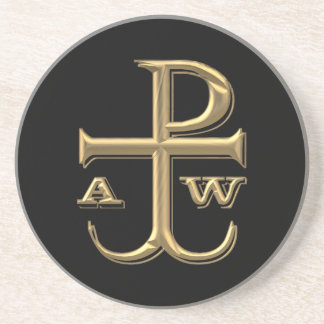 Golden "3-D" Chi-Rho mit Anchor Sandstein Untersetzer