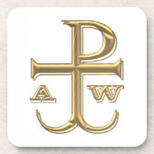 Golden "3-D" Chi-Rho mit Anchor Untersetzer (Vorderseite)