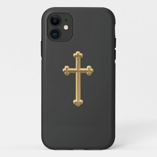 Golden "3-D" Cross 2 Case-Mate iPhone Hülle (Rückseite)