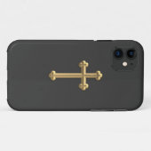 Golden "3-D" Cross 2 Case-Mate iPhone Hülle (Rückseite (Horizontal))