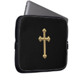 Golden "3-D" Cross 2 Laptopschutzhülle (Vorne Rechts)