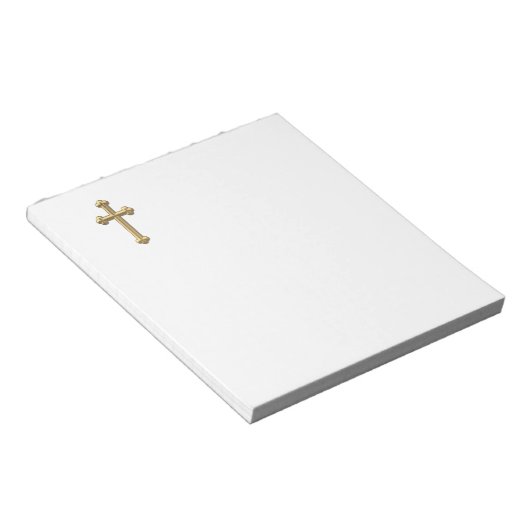 Golden "3-D" Cross 2 Notizblock (angewinkelt)