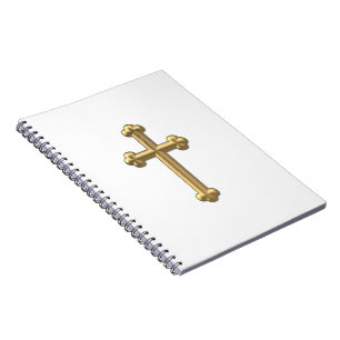 Golden "3-D" Cross 2 Notizblock