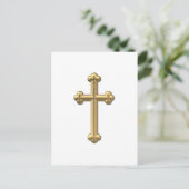 Golden "3-D" Cross 2 Postkarte (Stehend Vorderseite)