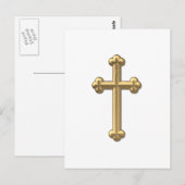 Golden "3-D" Cross 2 Postkarte (Vorne/Hinten)