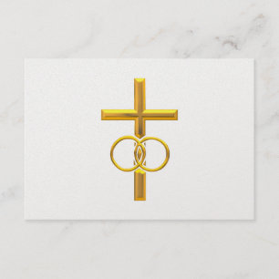 Golden 3-D Cross mit Hochzeitsrennen RSVP Karte
