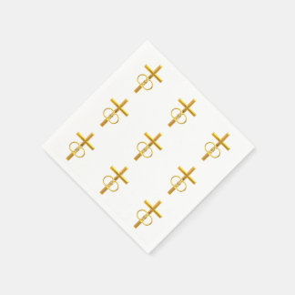 Golden 3-D Cross mit Hochzeitsrennen Serviette